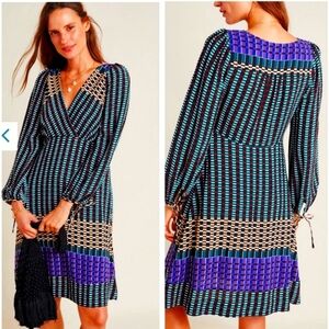 NEW Anthropologie Maeve Gianna Tunic Dress Green Multi Bohemian Mini Summer